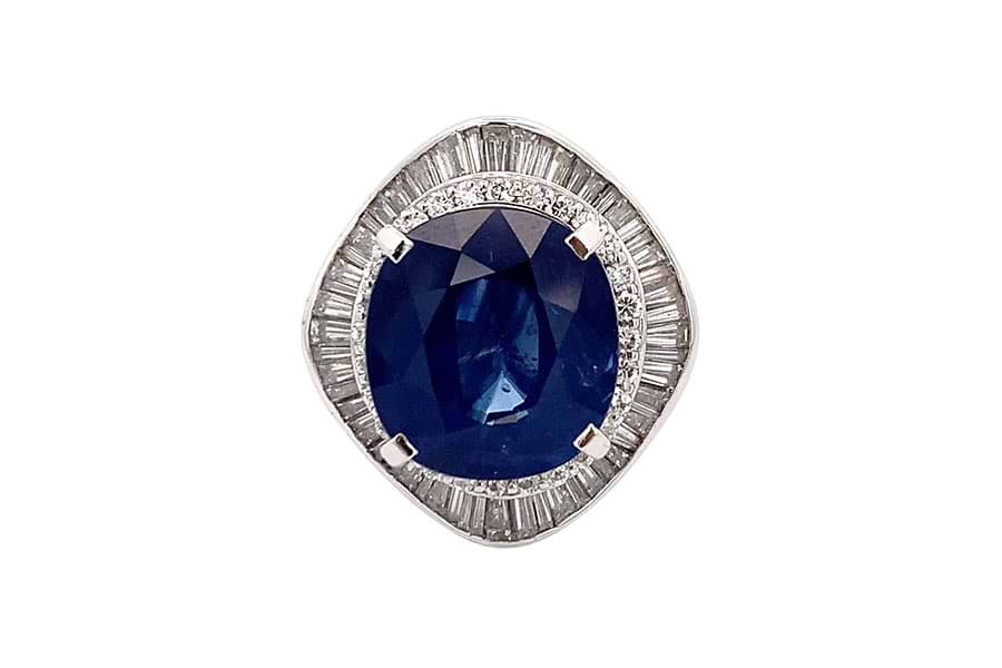 Pt900×サファイア×ダイヤモンドリング S9.05ct MD1.80ct