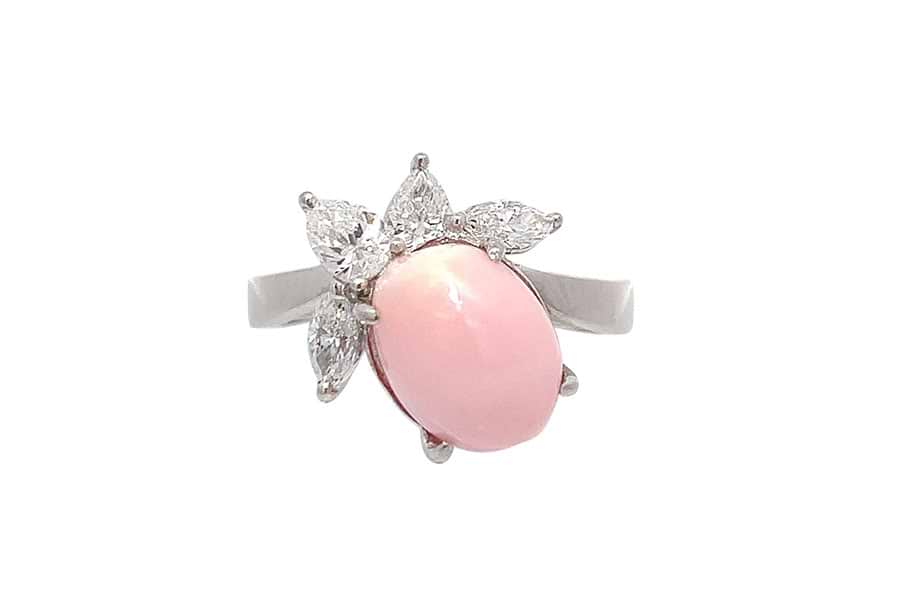 Pt900×コンクパール×ダイヤモンドリング コンクパール6.22ct MD0.76ct