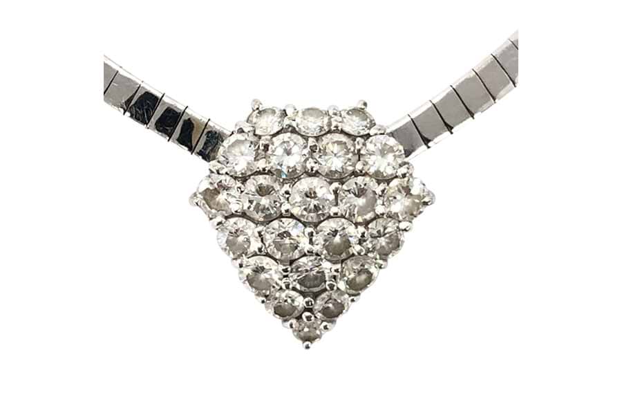K18WG×ダイヤモンドネックレス MD10.00ct