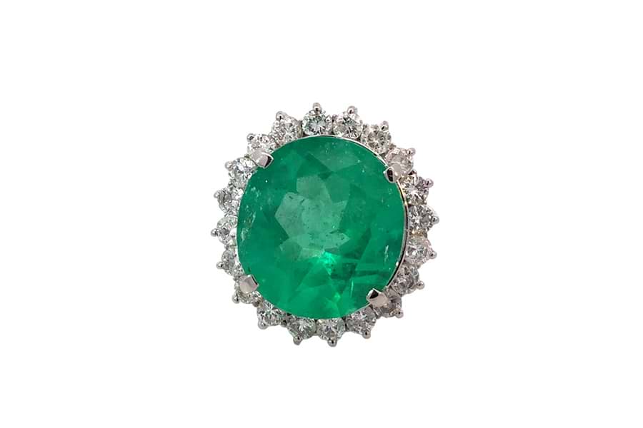 リング Pt900 約10号 コロンビアエメラルド8.32ct ダイヤ1.110ct