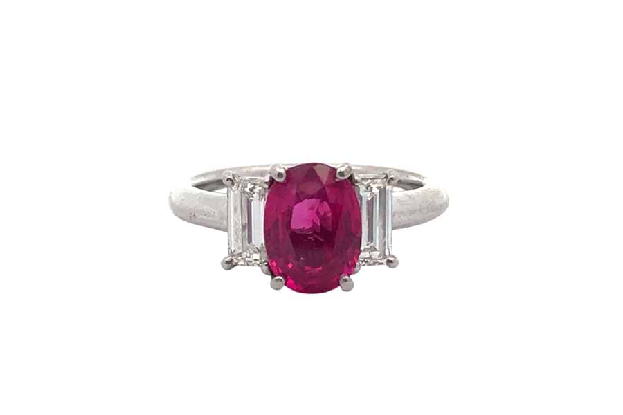 Pt900×サファイア×ダイヤモンドリング S2.172ct MD0.84ct