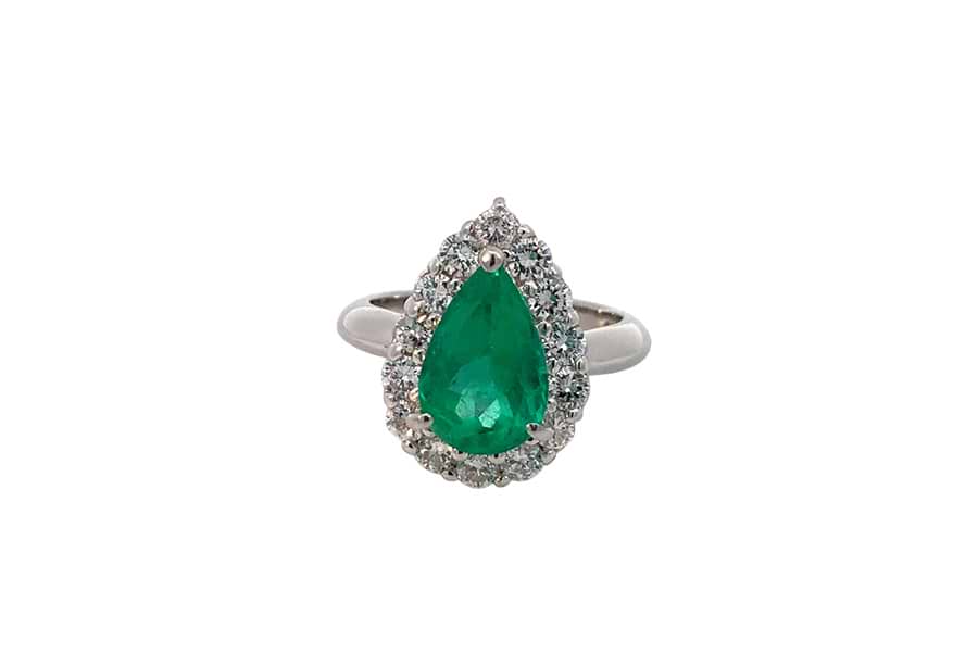リング Pt900 約13.5号 コロンビアエメラルド2.87ct ダイヤ1.02ct
