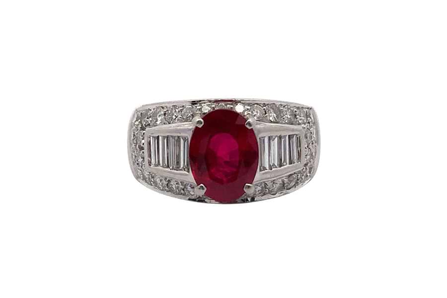 Pt900×ルビー×ダイヤモンドリング R2.101ct MD1.13ct