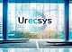 Urecsys logo demonstration on a window, business branding, branding