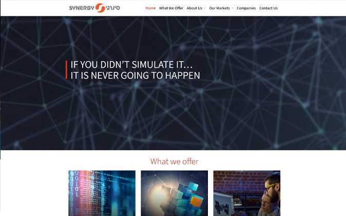 הקמת אתר תדמיתי: Synergy תנומה ראשית של פרויקט