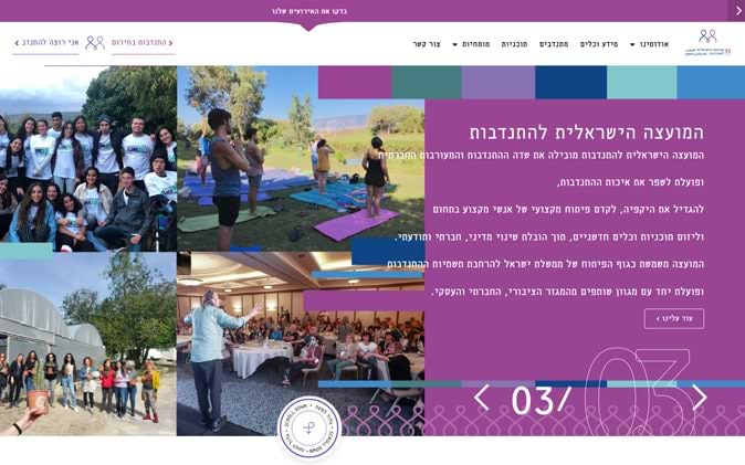 אתר המועצה הישראלית להתנדבות תנומה ראשית של פרויקט