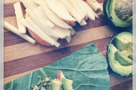 Raw Recipe: Apple Avocado Collard Wraps thumbnail