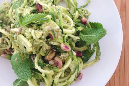 Quinoa Salad with Zucchini and Mint Pistachio Dressing thumbnail