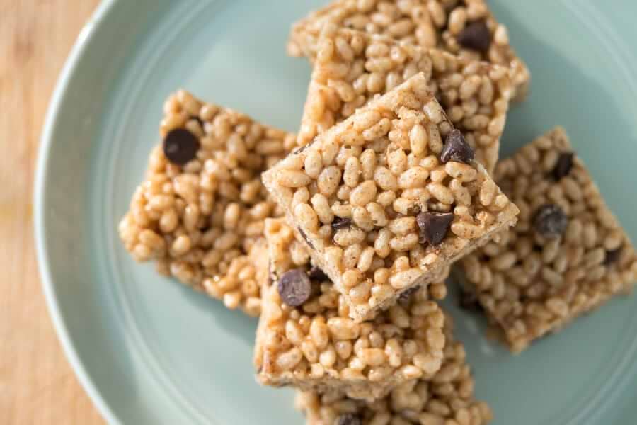 Chocolate Chip Almond Butter Rice Crispy Squares thumbnail