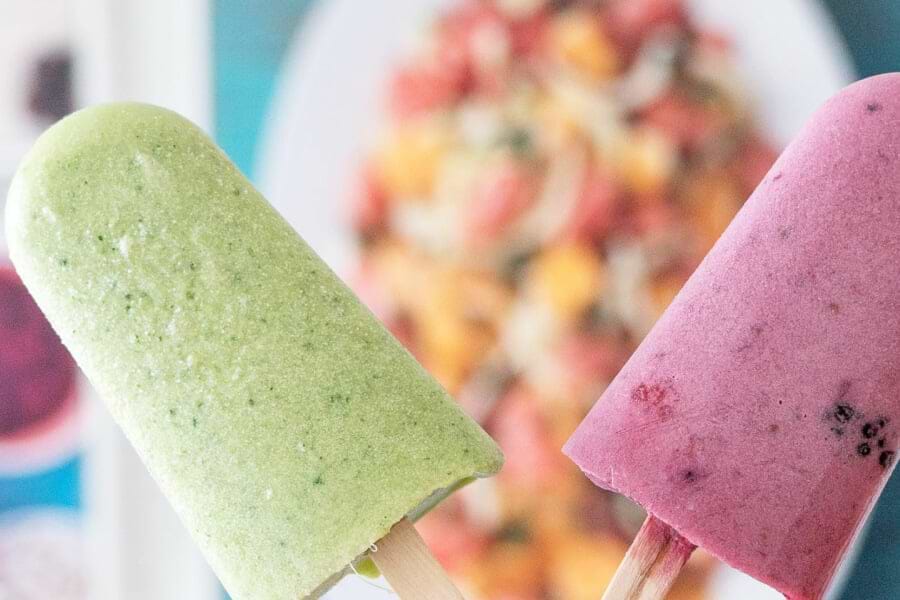 Summer Smoothie Popsicles: Green Pineapple and Berry Avocado thumbnail