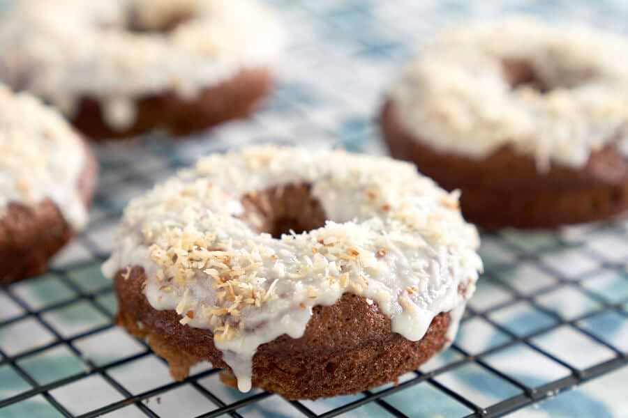 Homemade Gluten-Free Donuts with Coconut Icing thumbnail