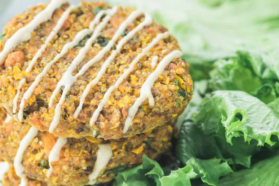 Salmon Quinoa Cakes with Tahini Sauce thumbnail