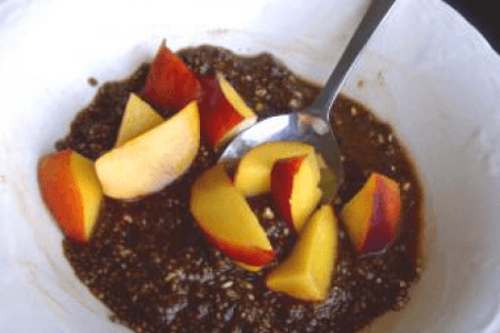 Chia Chocolate Pudding with Local Peaches  thumbnail