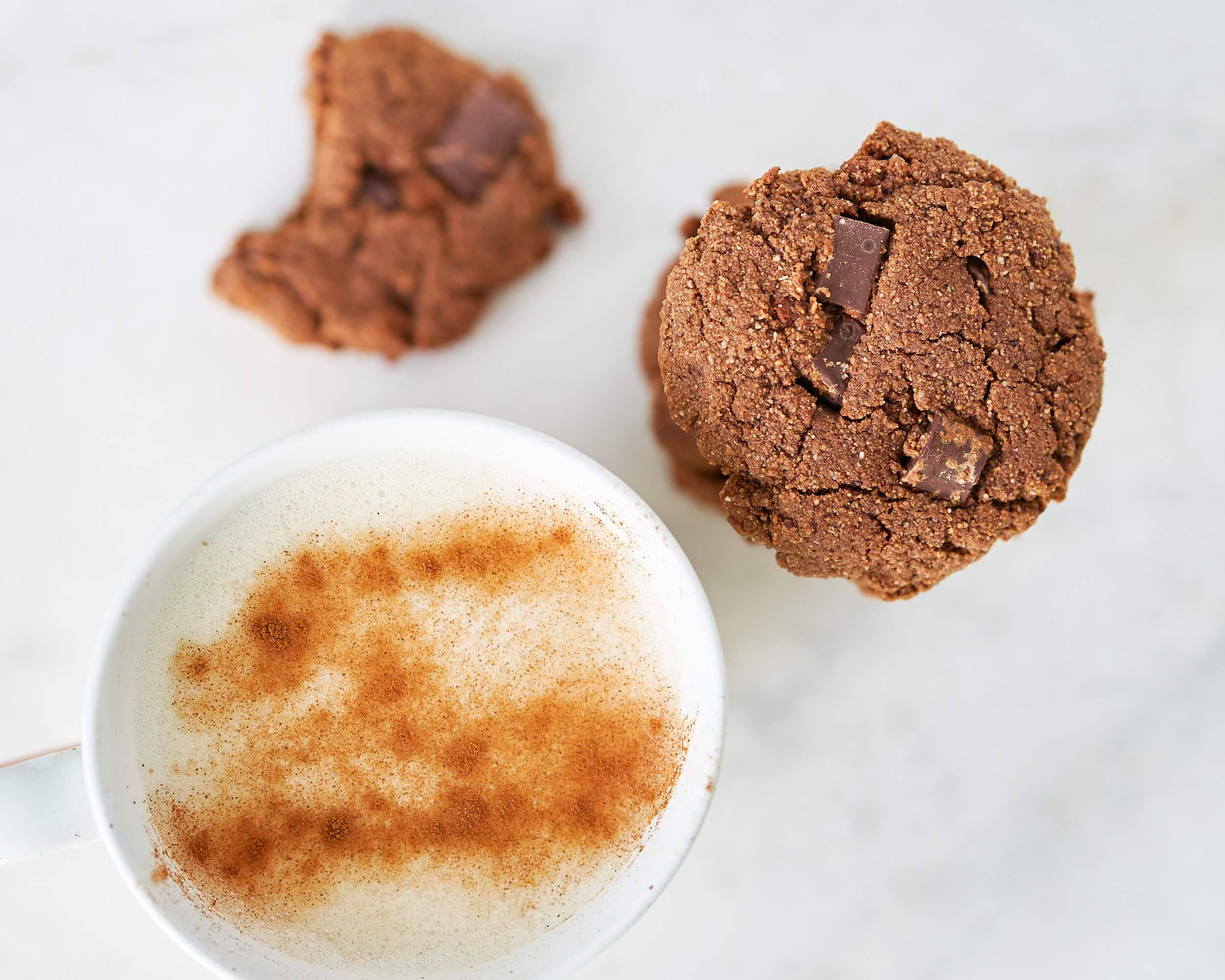 latte and cookies