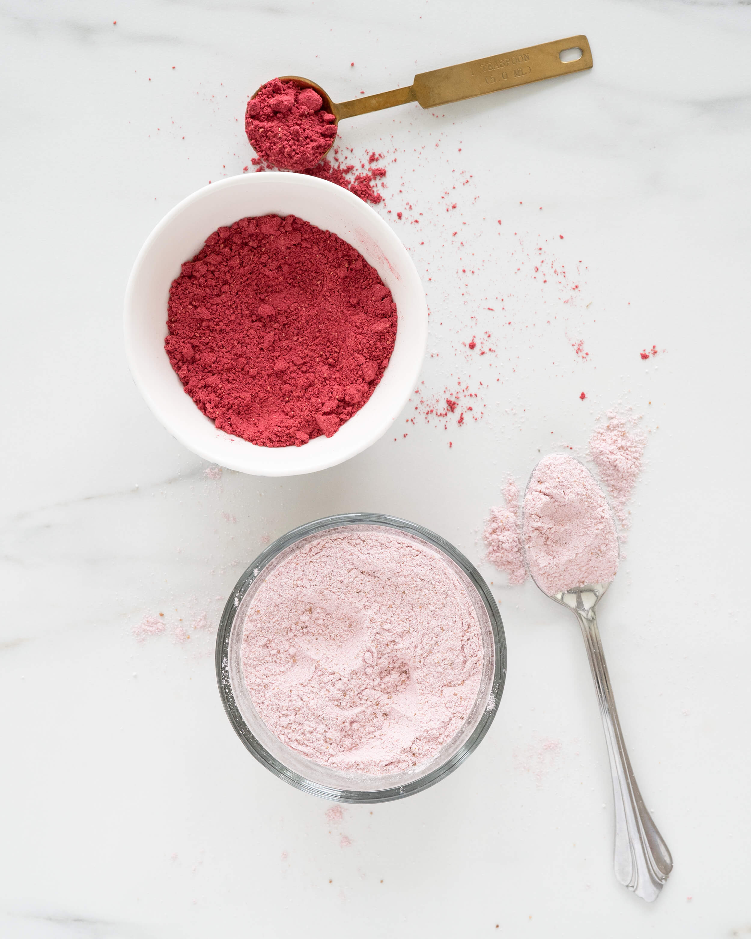 raspberry powder and beet powder
