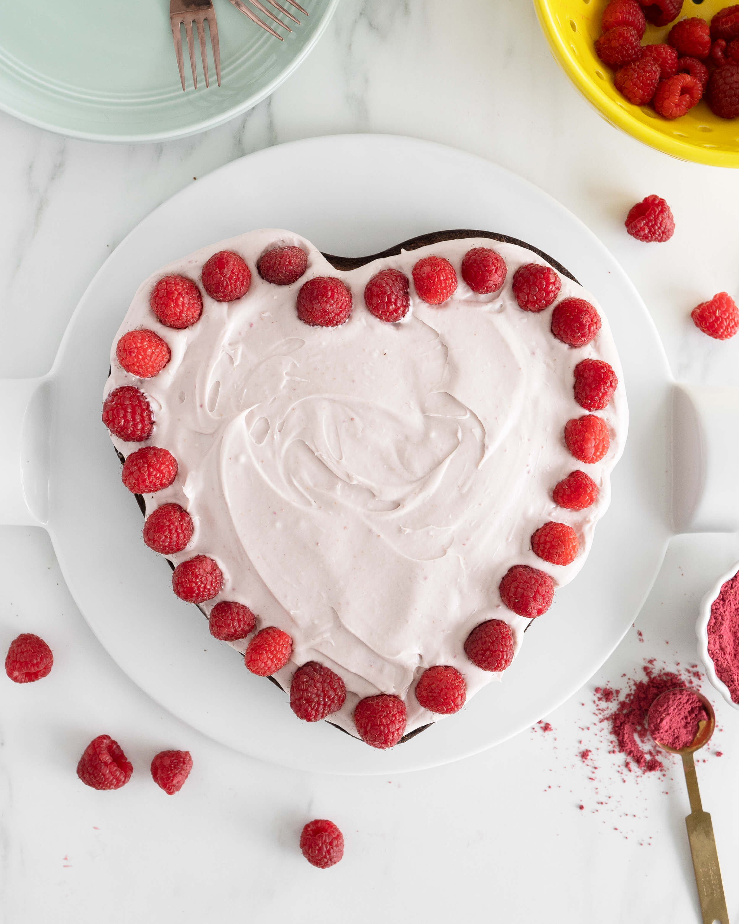 heart shaped almond flour cake