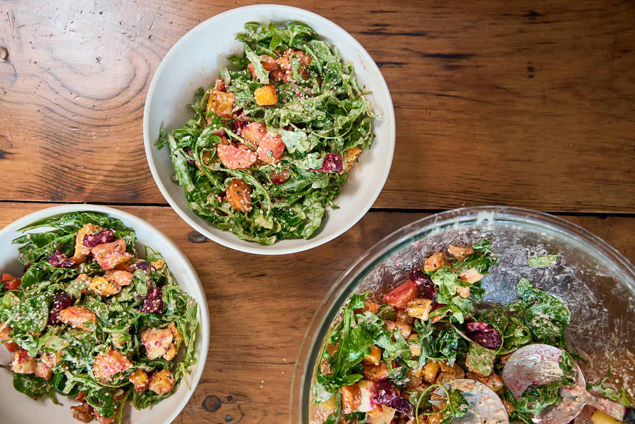 Roasted Veggie Salad Bowl with arugula