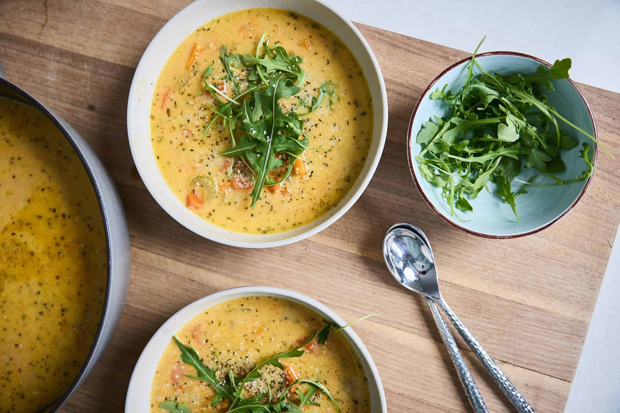 creamy carrot and sweet potato soup