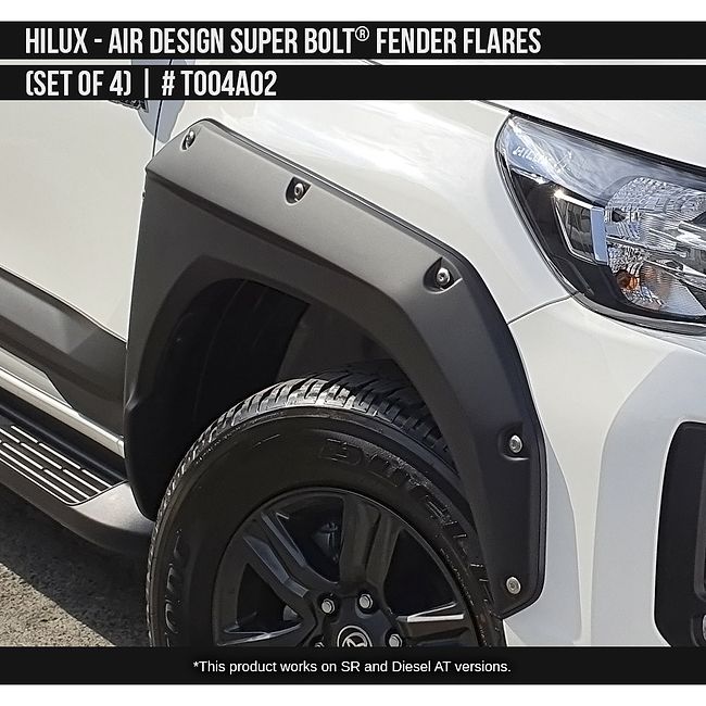 Hilux 21 23 Super Bolt Fender Flares Black Air Design