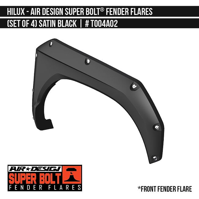 Hilux 21-23 Super Bolt® Fender Flares Black - Air Design