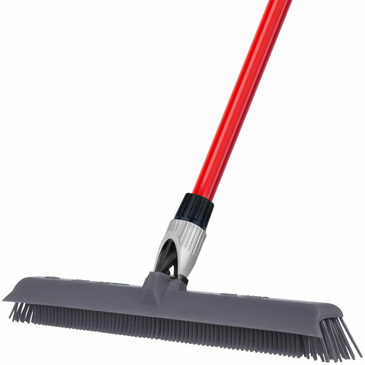 3 in 1 Floor Scrub Brush with Squeegee Long Handle Stiff Broom