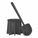 Tyroler Bright Tools Toilet Grey Brush Set Made of 100% Silicone, Anti-Stick Effect