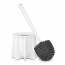 Tyroler Bright Tools White Toilet Brush Set Made of 100% Silicone, Anti-Stick Effect