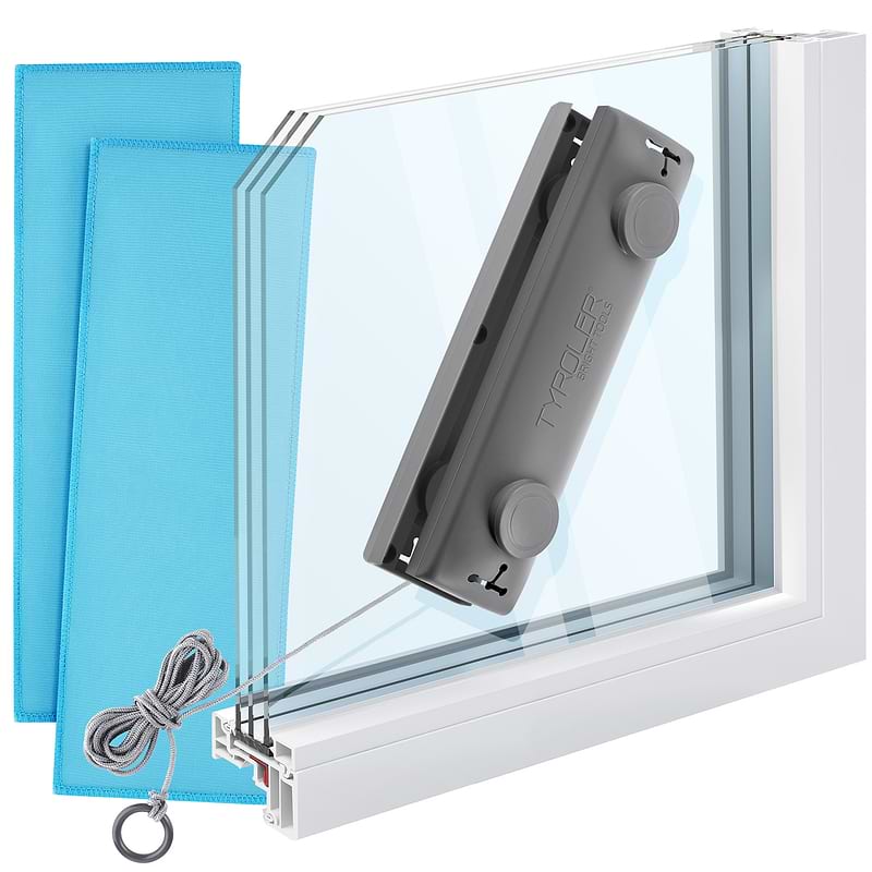 גליידר סיליקון פטנטי R2 | מנקה חלונות מגנטי - לחלונות בעלי זכוכית כפולה בעובי בין 8-18 מילימטר