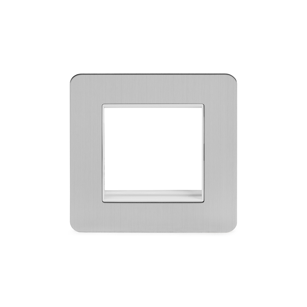 Soho Lighting Brushed Chrome Flat Plate Single Data Plate 2 