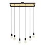 Eglo CONSETT Matte Black & Wood 6 Lamp Pendant Light