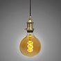 Soho Lighting Antique Brass Decorative Bulb Holder with Black Round Cable