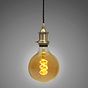 Soho Lighting Antique Brass Decorative Bulb Holder with Black Twisted Cable