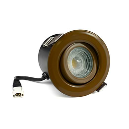 Soho Lighting Brown 3K Warm White Tiltable LED Downlights, Fire Rated, IP44, High CRI, Dimmable