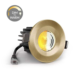 Soho Lighting Brushed Brass CCT Dim To Warm LED Downlight Fire Rated IP65