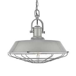 Brewer Cage Industrial  Pendant Light French Grey