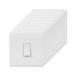 white single light switch | White Plastic 10A 1 Gang 2 Way Switch