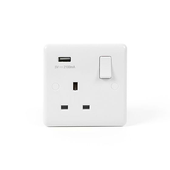 Single USB Socket White