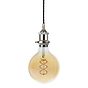 Soho Lighting Nickel Decorative Bulb Holder with Black Twisted Cable