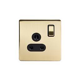 5a brushed brass switched socket