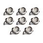 8 Pack - Brushed Chrome CCT Fire Rated LED Dimmable 10W IP65 Downlight