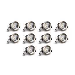10 Pack - Brushed Chrome CCT Fire Rated LED Dimmable 10W IP65 Downlight