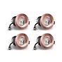 4 Pack - Brushed Copper CCT Fire Rated LED Dimmable 10W IP65 Downlight