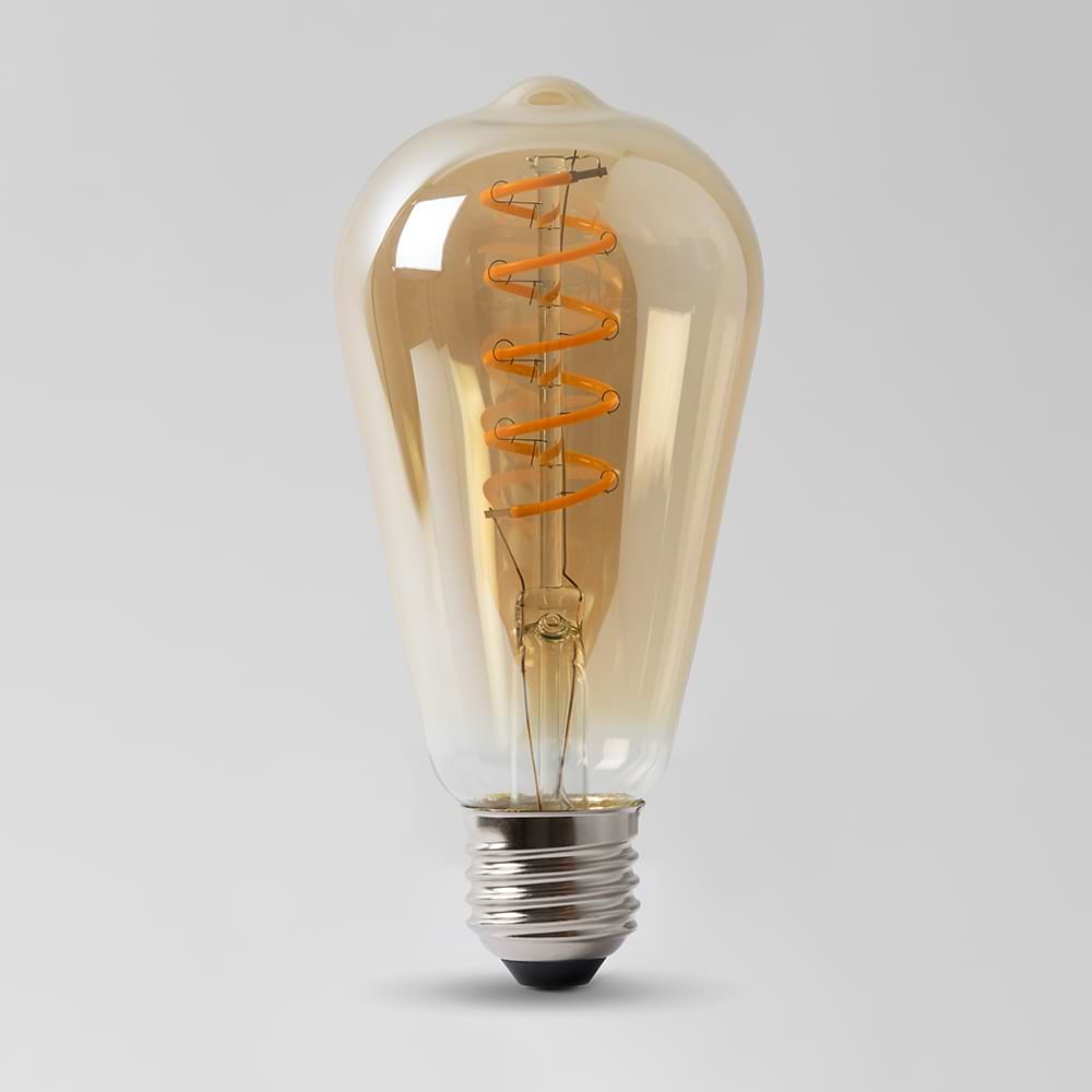4w E27 ST64 LED Filament LED Bulb Bulb Dimmable - Elesi Teardrop Amber 1800K 