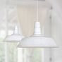 Pure White Large Industrial Dining Room Pendant Light - Large Argyll - Soho Lighting