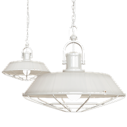 Brewer Cage Industrial  Pendant Light Clay White