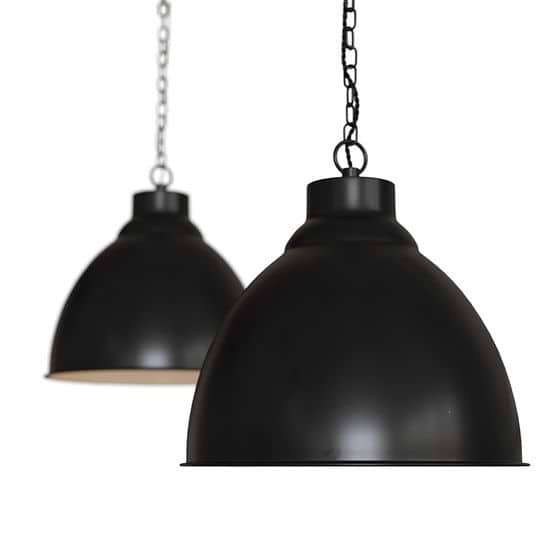 Matt Black Vintage Pendant Light - Oxford - Soho Lighting