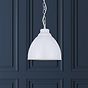 Pure White Vintage Pendant Light Oxford - Soho Lighting