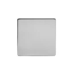 Brushed chrome metal Single Blank Plates with Black insert