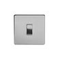 Soho Lighting Brushed Chrome 1 Gang 20A Double Pole Switch Wht Ins Screwless