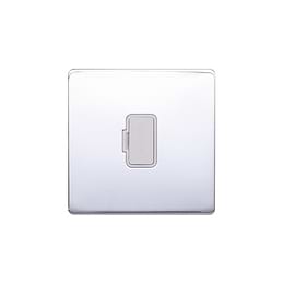 Lieber Polished Chrome 13A UnSwitched Fused Connection Unit (FCU) - White Insert Screwless